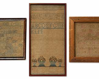 Three 19th C. Needlework Samplers