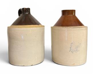 Two Antique Stoneware Crocks