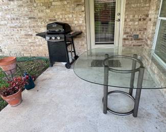 Grill & glass top table
