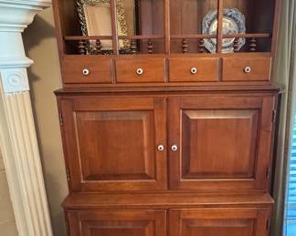 Solid wood cabinet, top has a matching unit