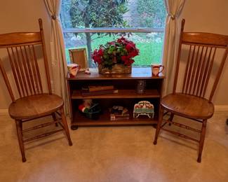 2 solid wood chairs 
