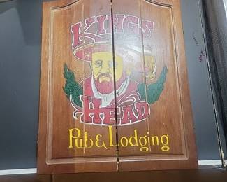 Vintage wooden dart board