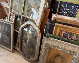 Assorted Vintage Picture Frames and Architectural Salvage
