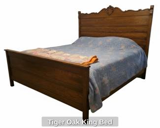 Tiger Oak King Bed