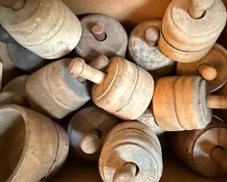 Set of Vintage Wooden Butter Molds