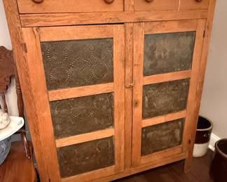 Oak Pie Safe Cabinet