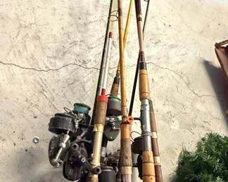 Vintage Fishing Rods and Reels Assortment