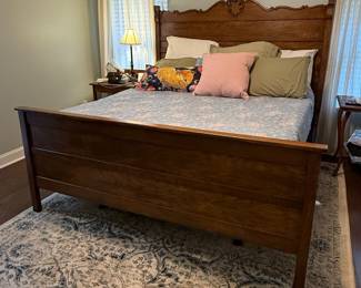 Oak Arts and Crafts Style Bed Frame with Adjustable Base