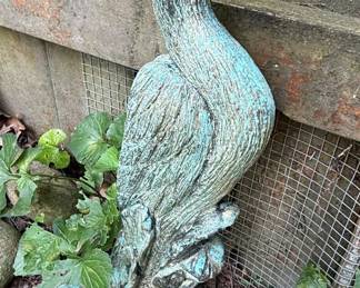 Vintage Concrete Heron Garden Statue Style