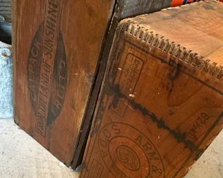 Vintage "ARM & HAMMER" and "SUNSHINE" Fruit Crates