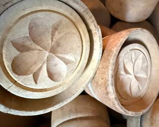 Set of Vintage Wooden Butter Molds