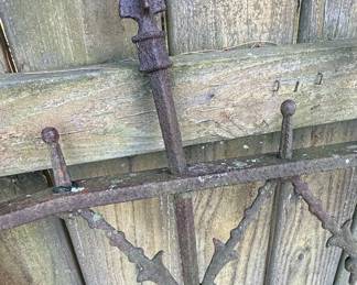 Wrought Iron Garden Gate Panel with Arrow Finials