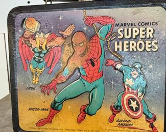 1976 Marvel Super Heroes Metal Lunch Box and Thermos