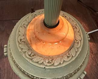 Mid-Century Ribbed Column Floor Lamp with Frosted Glass Shade