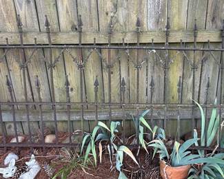 Wrought Iron Garden Gate Panel with Arrow Finials