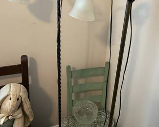 Victorian Cast Iron Bridge Floor Lamps (Pair)