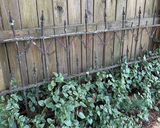 Wrought Iron Garden Gate Panel with Arrow Finials