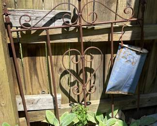 Wrought Iron Garden Gate Panel with Arrow Finials