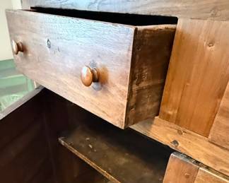 Primitive Pine Stepback Cupboard