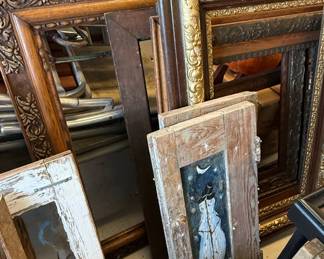 Assorted Vintage Picture Frames and Architectural Salvage