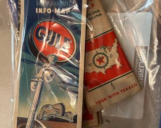 Lots of vintage gas station maps.