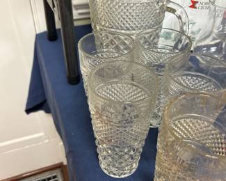 Mid Century pitcher and glasses.