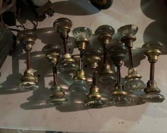 Antique glass handle door knobs. 