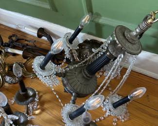 French Silvered Bronze Chandelier