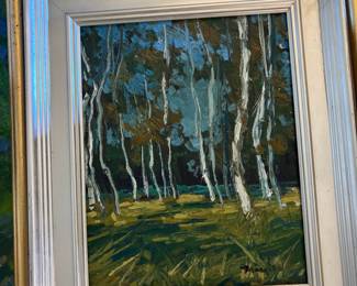 Birch Trees Landscape Oil Painting