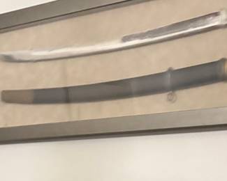 Framed Japanese Katana and Wakizashi Set