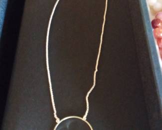 Lele Sadoughi Silver Tone Circle Pendant Necklace