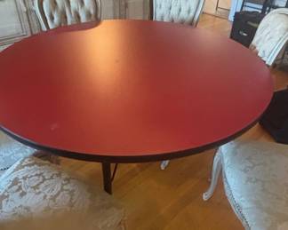Round Dining Table with Upholstered Chairs
