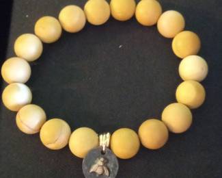 Beaded Bracelet with Bee Charm
