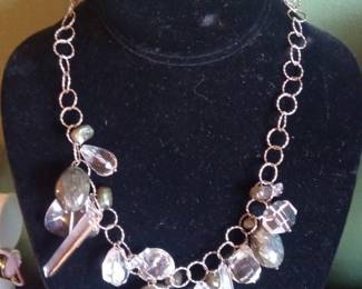 Labradorite and Crystal Charm Necklace