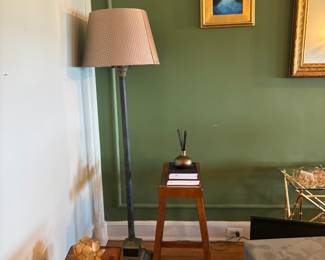 Vintage Floor Lamp with Woven Shade