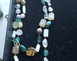 Multi-Gemstone and Glass Beaded Necklace
