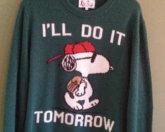MC2 Saint Barth "I'll Do It Tomorrow" Snoopy Sweater