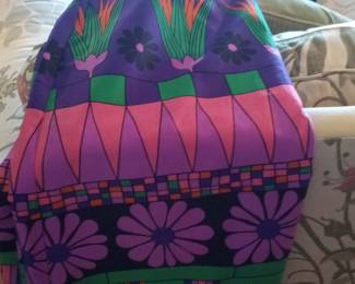 Vintage Emilio Pucci Psychedelic Floral Print Silk Twill