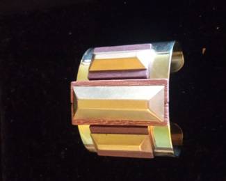 Mid-Century Modern Mixed Media Cuff Bracelet by Robert Lee Morris