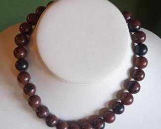 Mahogany Obsidian Beaded Necklace