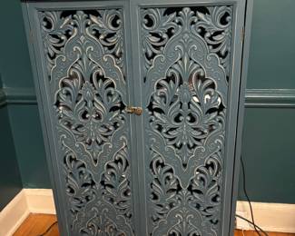 PHI VILLA Hollow-Carved Accent Cabinet