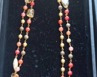 Multi-Gemstone and Gold-Plated Sterling Silver Necklace with Citrine