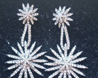 Starburst Triple Drop Earrings with Pave-Set Crystals