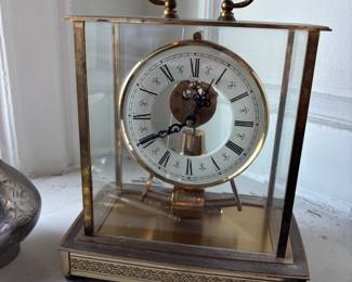 Seth Thomas "Acquisition" Model 792 Brass and Glass Mantel Clock