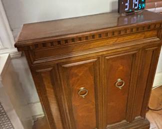Vintage Mahogany Sideboard Cabinet with Ring Pulls and Fluted Panels