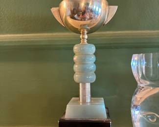 Art Deco Trophy with Jadeite Stem
