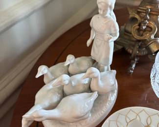 Gerold Porzellan Bavaria Porcelain Figurine of a Girl with Geese