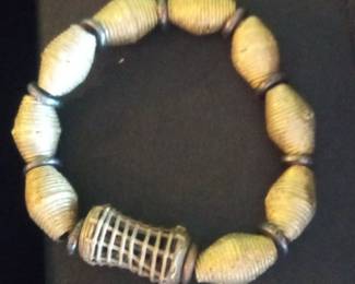 African Tribal Bracelet with Cage Bead