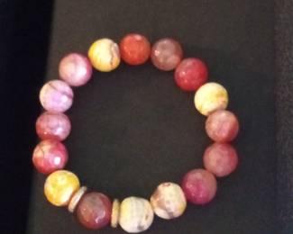 Mookaite Jasper Gemstone Beaded Stretch Bracelet