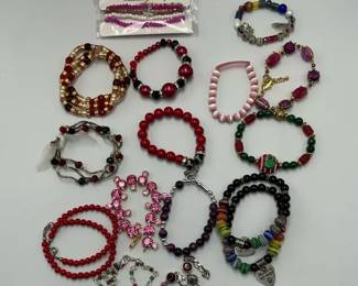 Colorful Mixed Bracelet Collection with Beads, Rhinestones and Charms